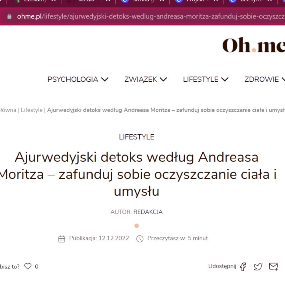 Ajurwedyjski detoks według Andreasa Moritza – zafunduj sobie oczyszczanie ciała i umysłu